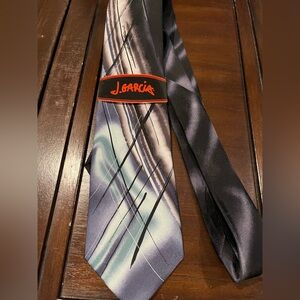 Men's Tie J Garcia Designer Abstract Necktie -  Black and Blue - NWT